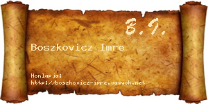 Boszkovicz Imre névjegykártya